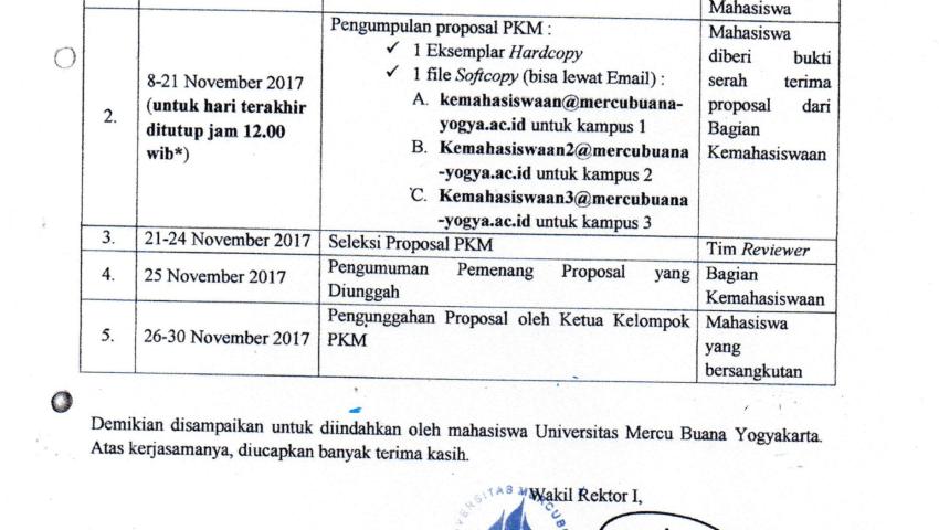 PENGUMUMAN PKM